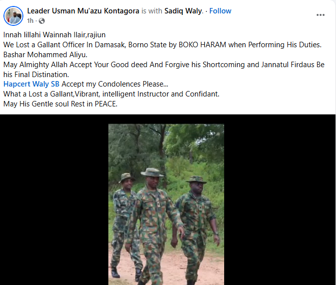 He paid the supreme price in defense of the motherland - Friend mourns Nigerian Army officer reportedly k!lled by terrorists in Borno ambush