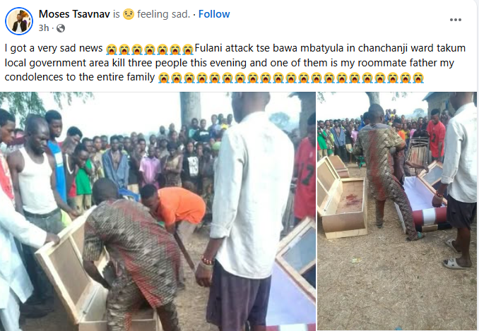 Gunmen att@ck Tiv community in Taraba, k!ll three