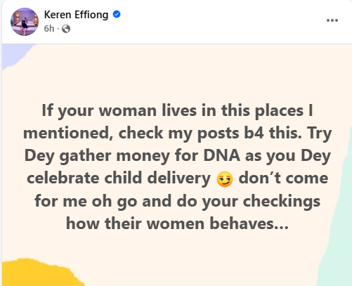 If your wife lives in Festac, Amuwo Odofin, Okota, Ago, try and gather money for DNA tests - Nigerian woman tells married men