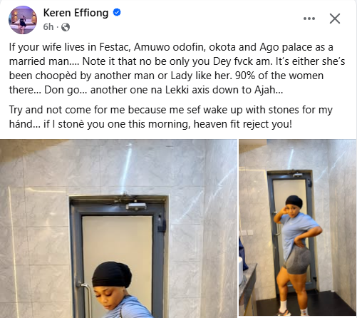 If your wife lives in Festac, Amuwo Odofin, Okota, Ago, try and gather money for DNA tests - Nigerian woman tells married men