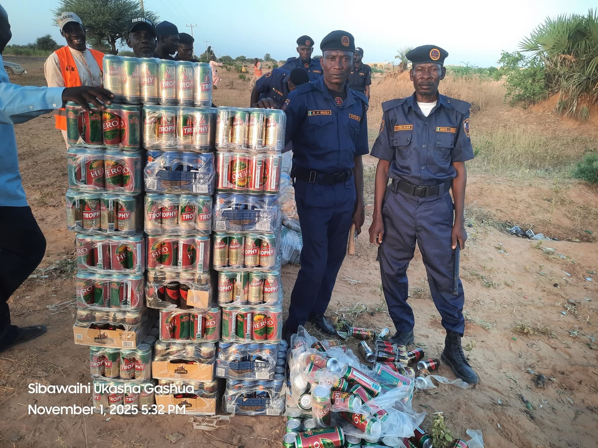 Hisbah destroys seized alcohol in Yobe