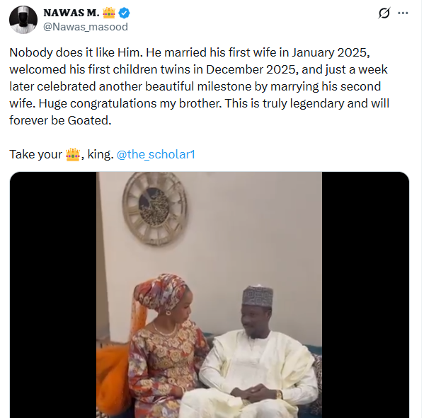 Mixed reactions as Nigerian man takes second wife 11 months after he married his first wife and one week after she gave birth to twins