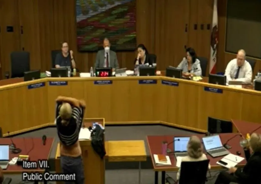 Mother protests transgender policy at school <a href=