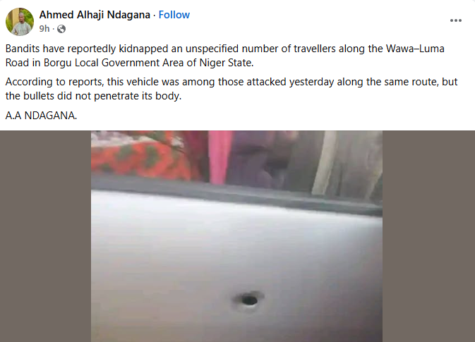 Terrorists kidnap travellers in Niger State