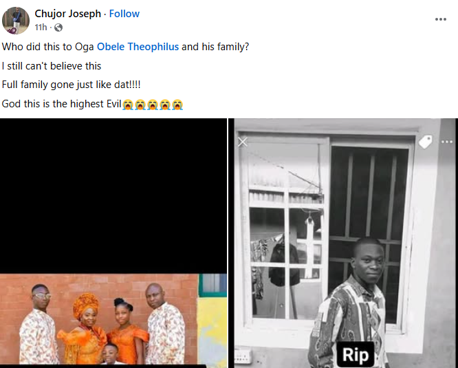 Family of six found d3ad in an apartment in Rivers State