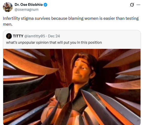 Infertility stigma survives because blaming women is easier than testing men - Nigerian doctor says