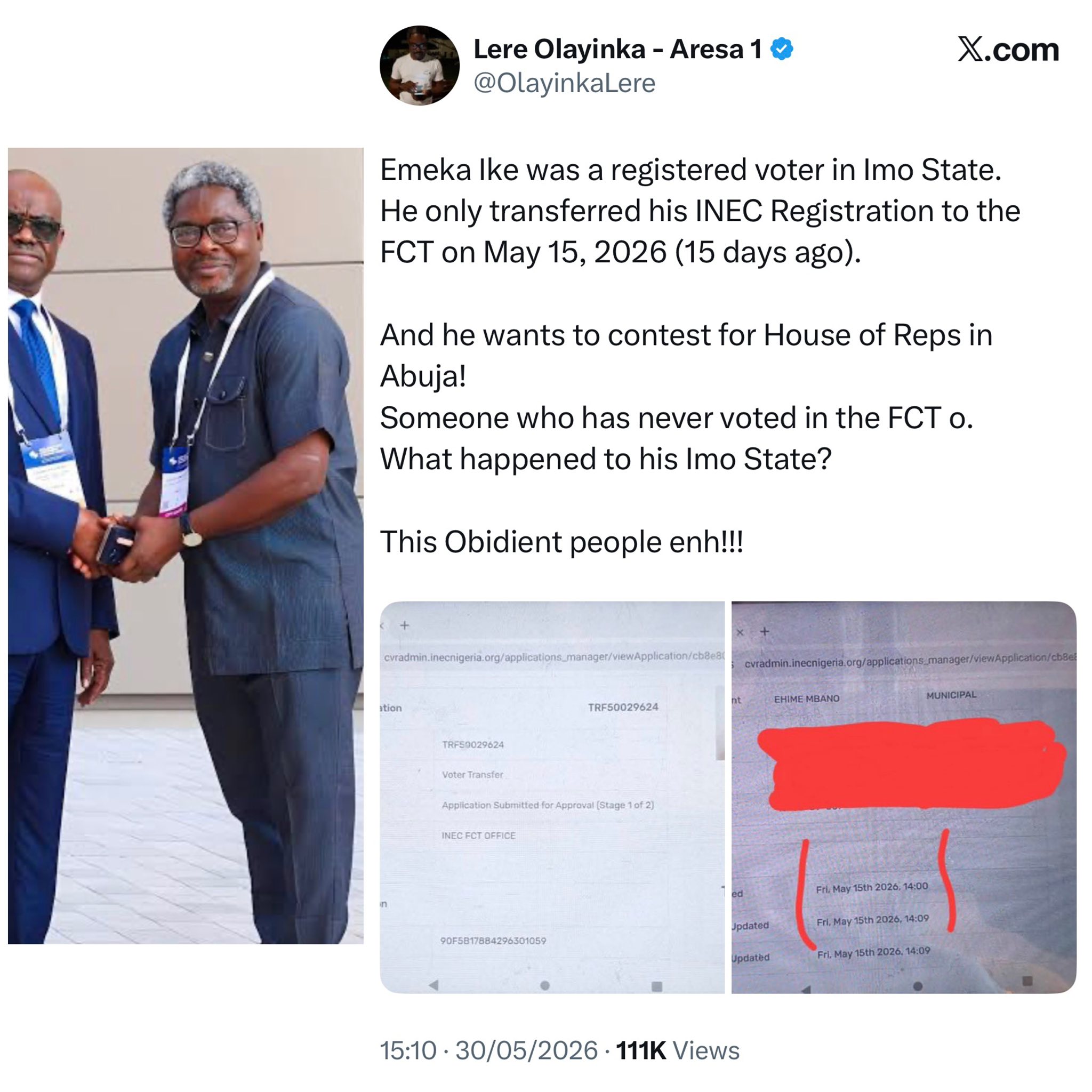Nigerians raise alarm over FCT Minister Nyesom Wike?s spokesperson allegedly having access to INEC?s admin page and violating data privacy law