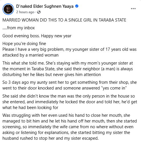 Taraba woman slashes 17-year-old girl