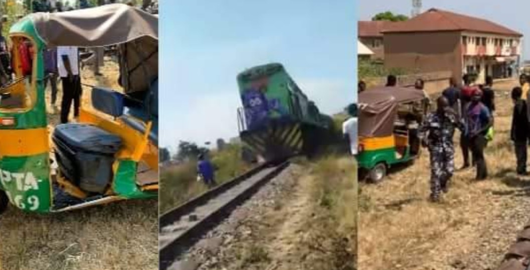Train crushes tricycle rider and passenger to d3ath in Plateau