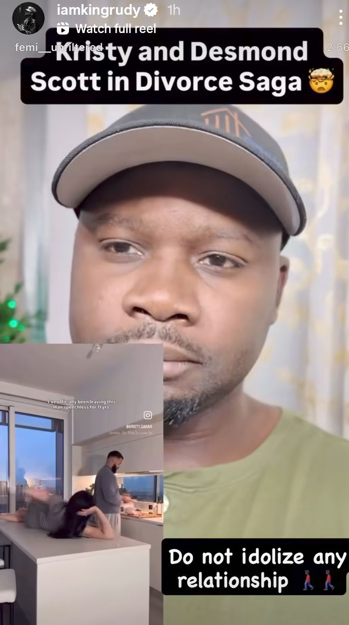 Do not idolize any relationship - Singer Paul Okoye says as beloved influencer couple Kristy and Desmond Scott part ways amid allegations of infidelity