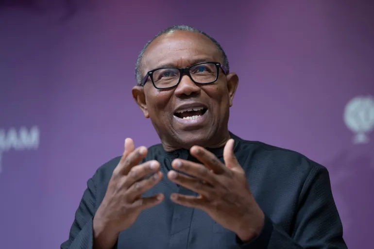 Peter Obi, former presidential candidate, speaking at an event.