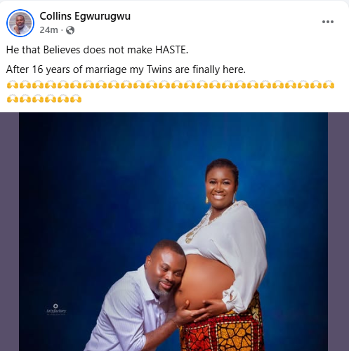 Man becomes DAD after 16 years of marriage