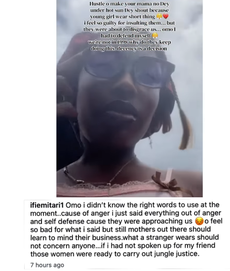 Young lady tackles market women for shaming her friend who was wearing a mini skirt