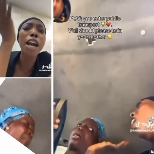 Train your mothers - Lady says after be@ting up an elderly woman who allegedly ass@ulted her inside a commercial bus (video)