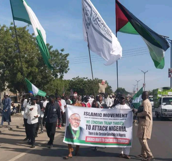 Shi?ite sect members protest against Trump?s invasion threat in Kano