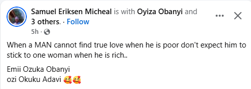 When a man cannot find true love when he is poor, don