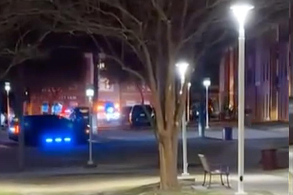 A scene from South Carolina State University where a shooting occurred