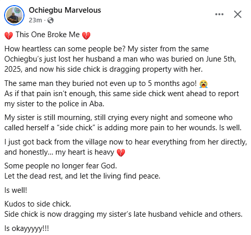 Some people no longer fear God - Nigerian man fumes as side chick fights over property of his sister
