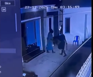 CCTV captures moment armed robbers took to their heels after home owner fired gunshot