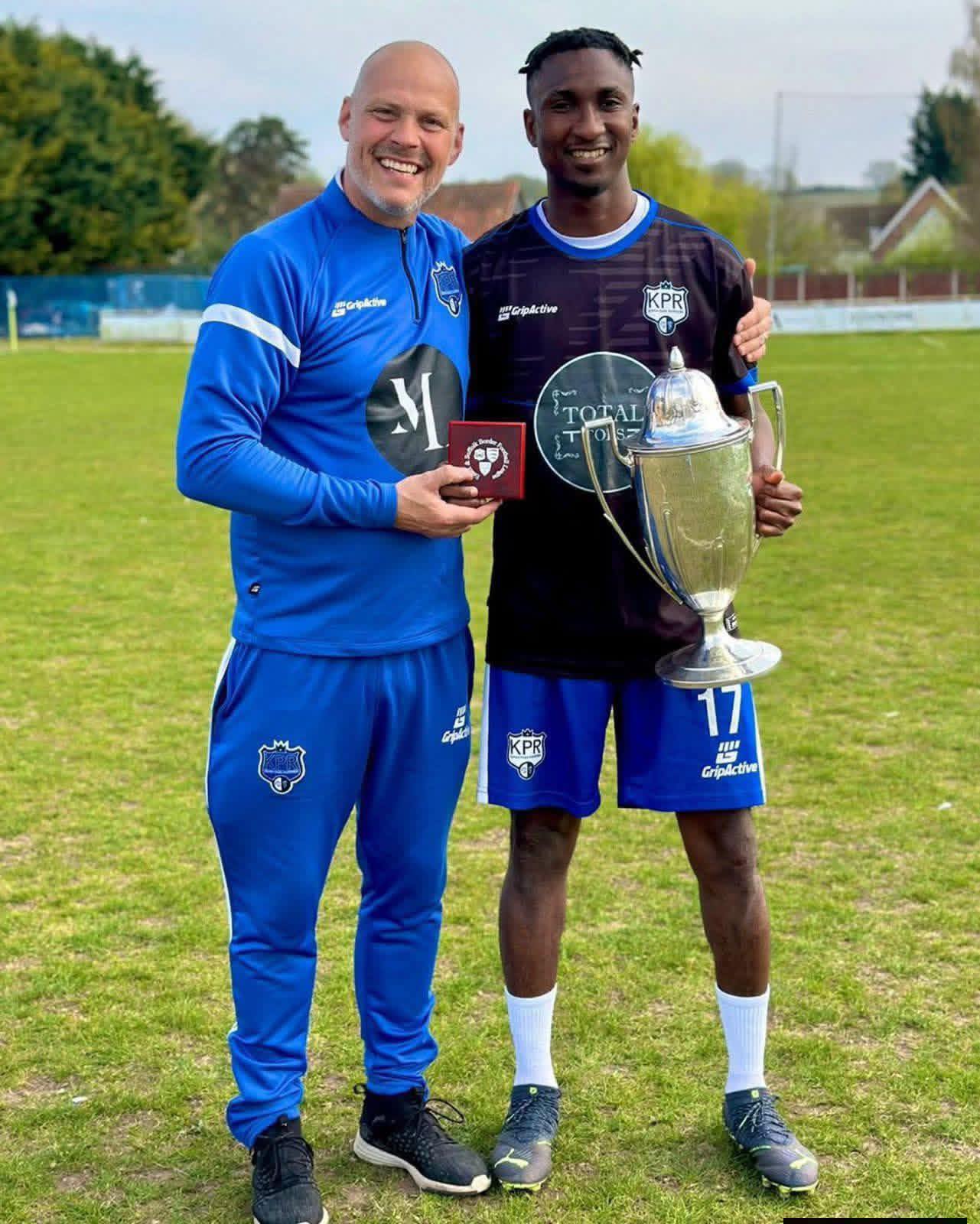 Saburi Olayinka Adeniji in Kings Park Rangers jersey