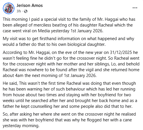 She ran away from home twice and stayed with a boyfriend for two weeks - Nigerian father accused of brutalising his 15-year-old daughter speaks out