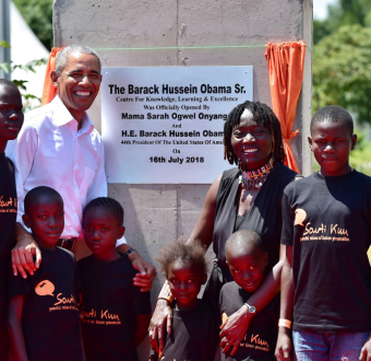 Obama visits Kenyan home to launch youth centre
