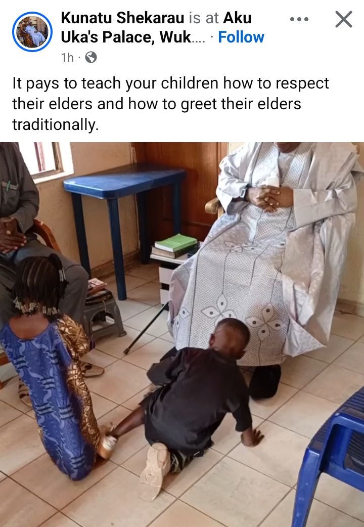 Watch two little kids traditionally greet Taraba monarch