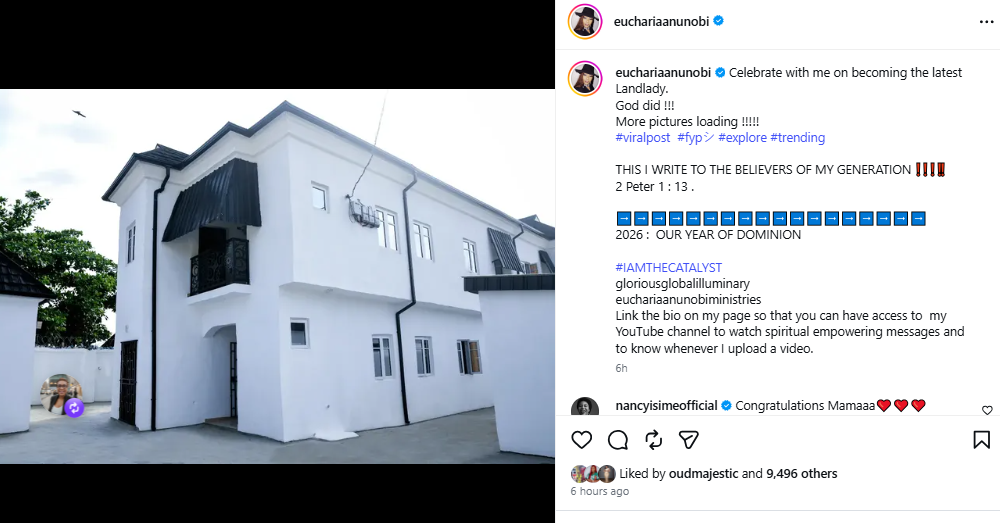 Actress Eucharia Anunobi becomes latest landlady