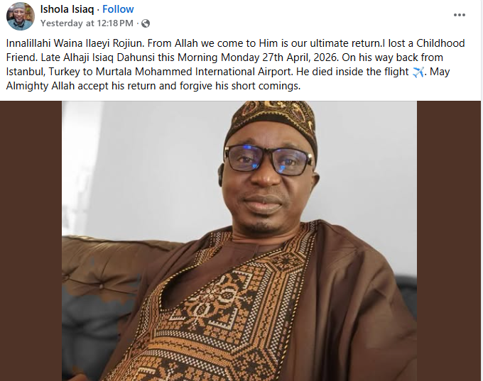 Nigerian man d!es on Turkey to Lagos flight