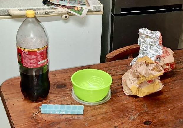 Suspects microwaved chicken, ate and washed it down with cool drink during burglary