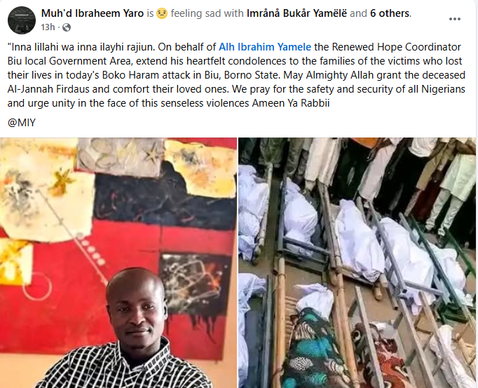 Boko Haram reportedly k!lls construction workers and local hunters in Borno