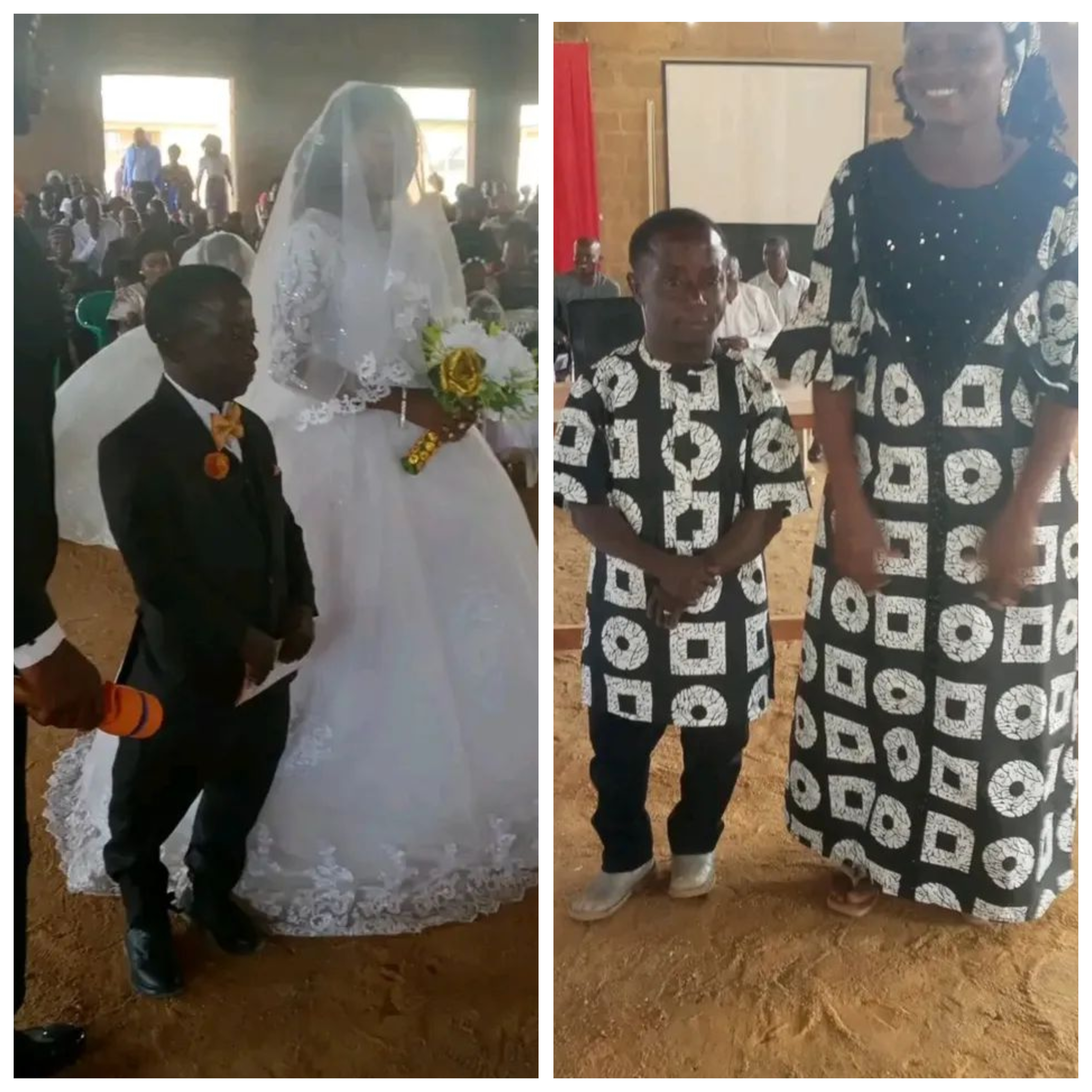 Love transcends height: Diminutive Nigerian man weds his tall wife in Jos