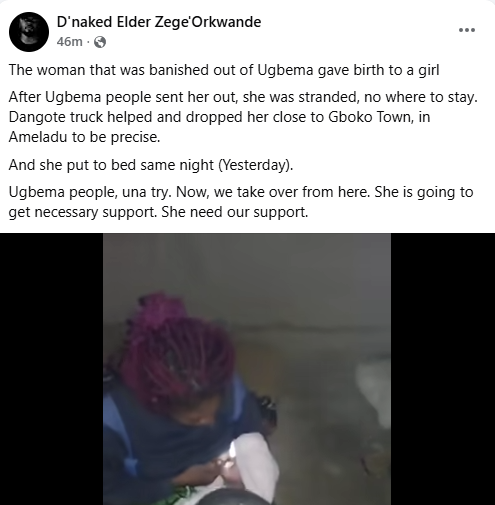 Update: Banished pregnant woman gives birth in uncompleted building near Gboko (video)