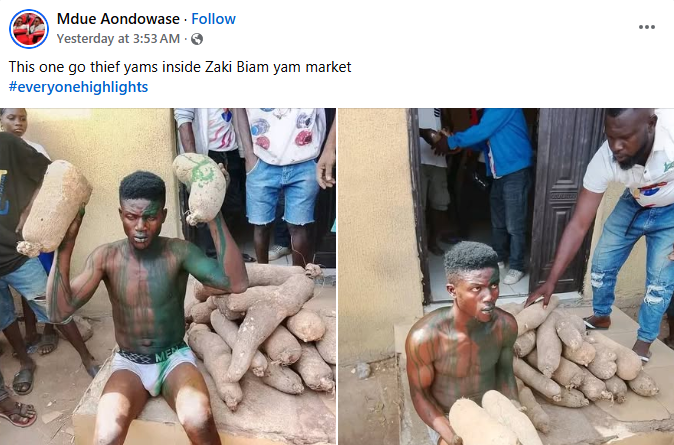 Suspected yam thief nabbed in Benue market
