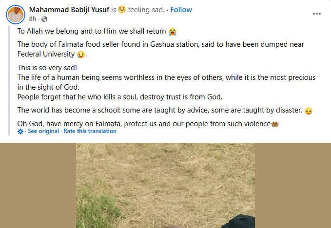 Woman found d3ad near Yobe varsity