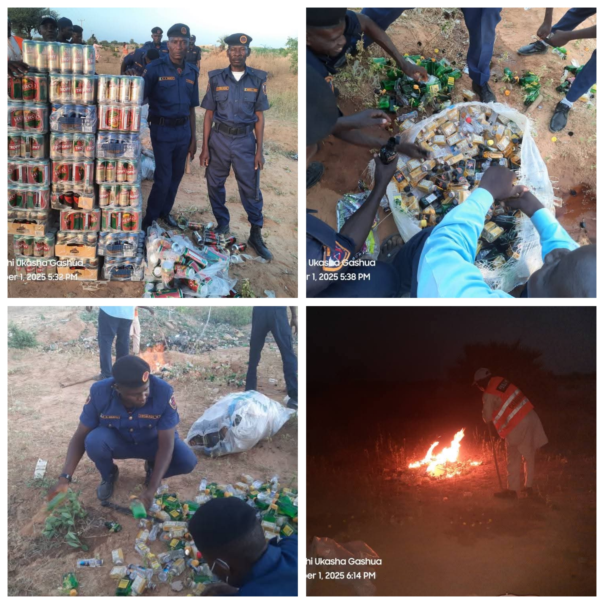 Hisbah destroys seized alcohol in Yobe