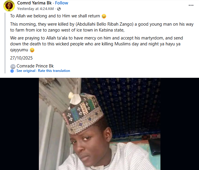 Bandits k!ll young man on his way to farm in Katsina