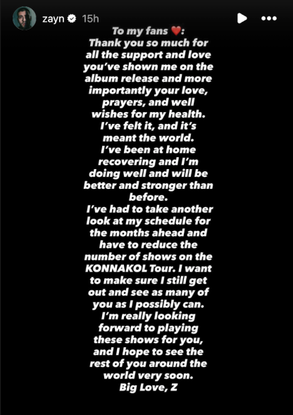 Singer, Zayn Malik cancels sellout US tour amid health struggles