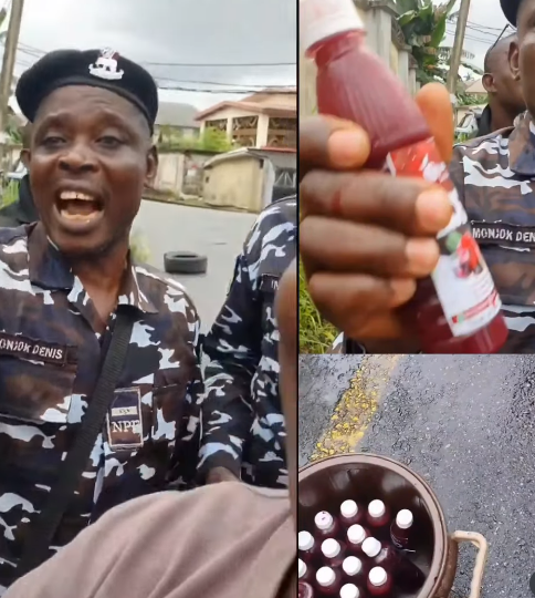 Man confronts Delta police over demand for NAFDAC registration on zobo drinks